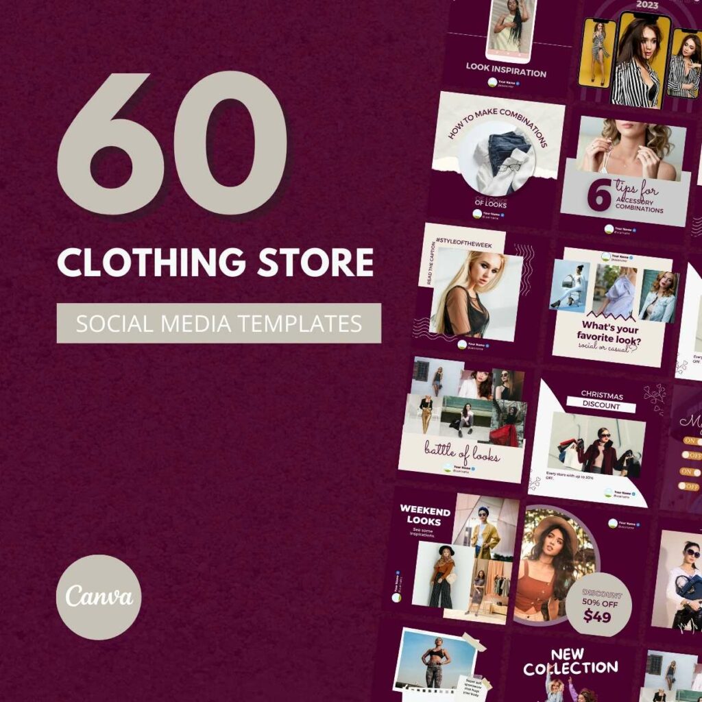 60 Premium Clothing Canva Templates For Social Media - MasterBundles
