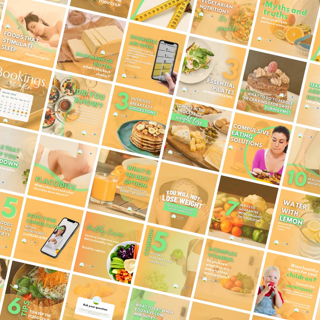 50 Nutrition Canva Templates For Social Media preview image.