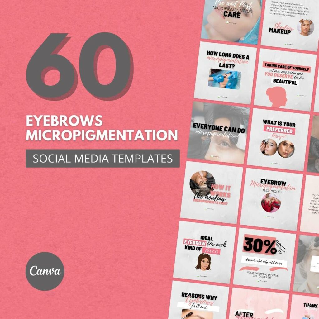 60 Premium Eyebrows Micropigmentation Canva Templates For Social Media ...