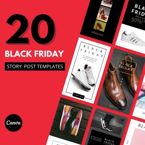 20 Black Friday Promo Story Templates cover image.