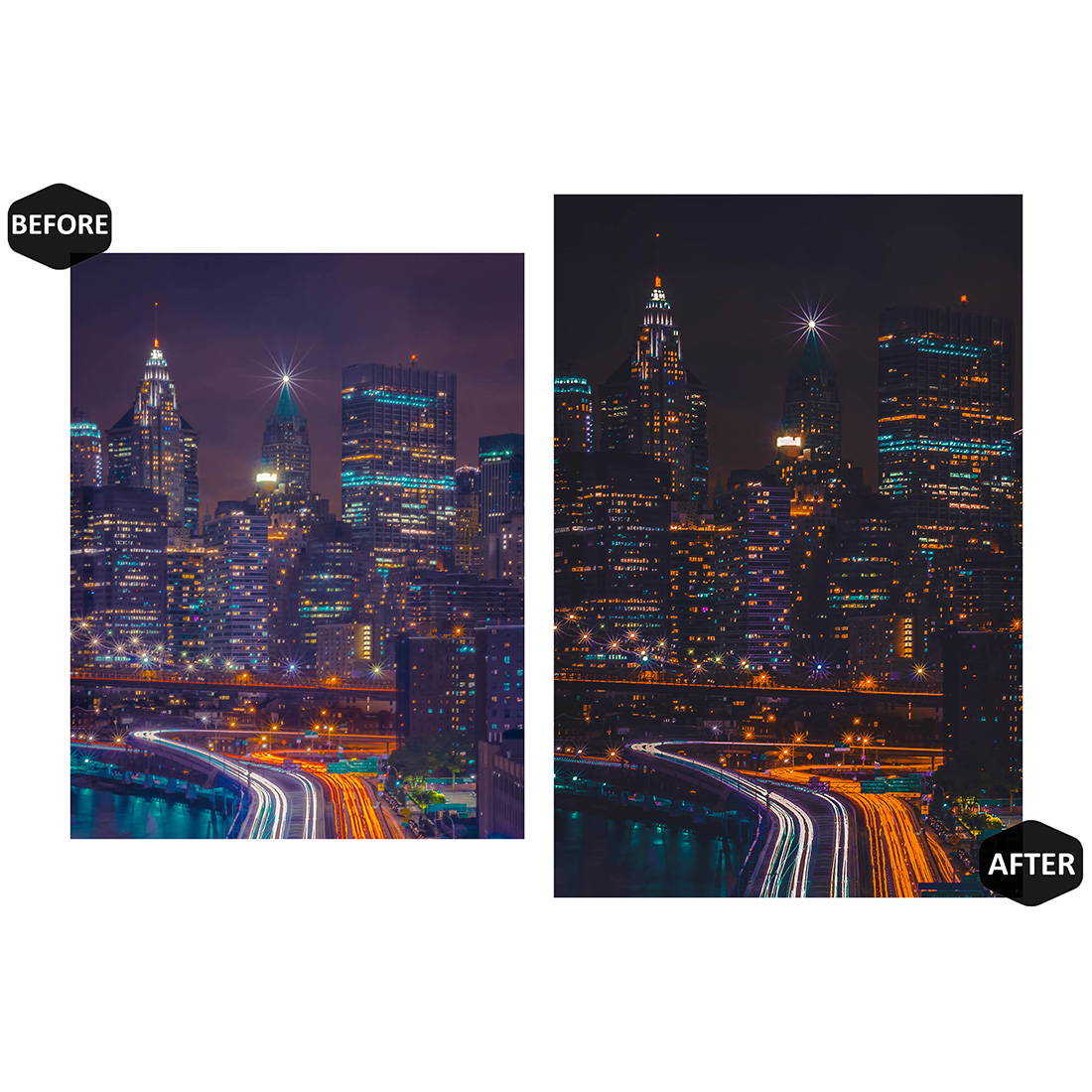 12 City At Night Lightroom Presets, Moody Urban Mobile Preset, Orange Street Desktop LR Filter DNG Instagram Portrait Theme, Lifestyle , Scheme preview image.