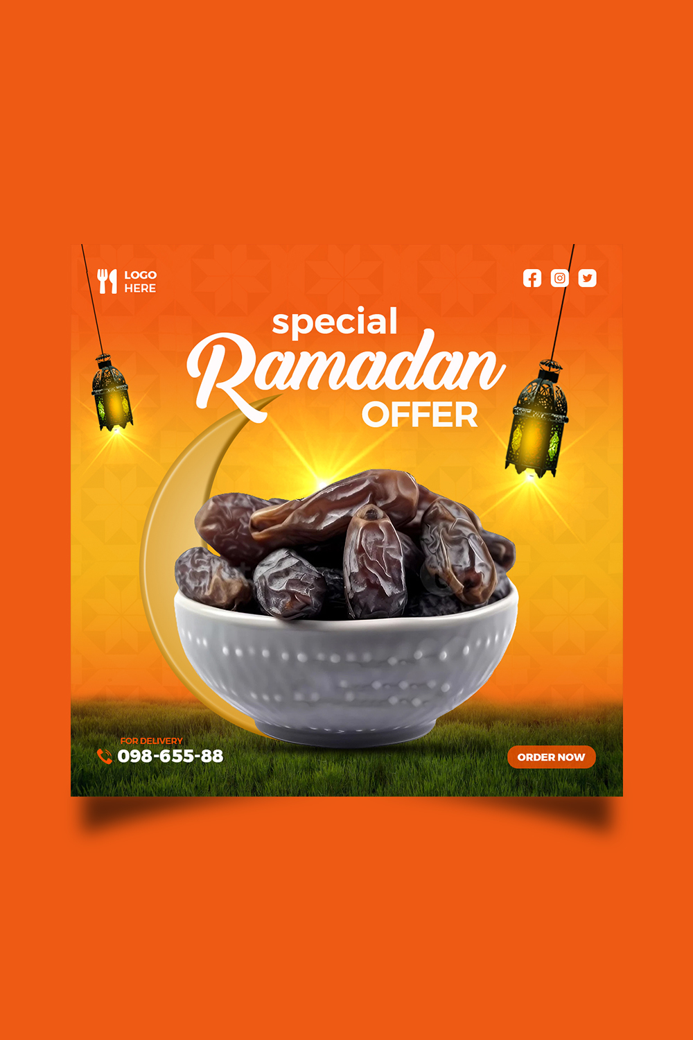 Ramadan Social Media Design pinterest preview image.