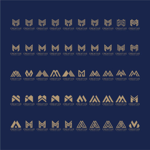 m logo design collection Modern m letter logo vector template set cover image.