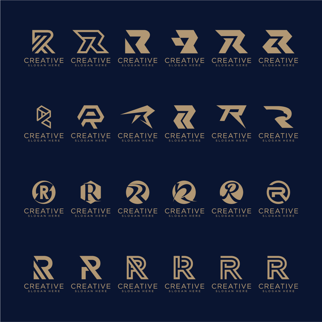 set of letter r logo vector design cover image.
