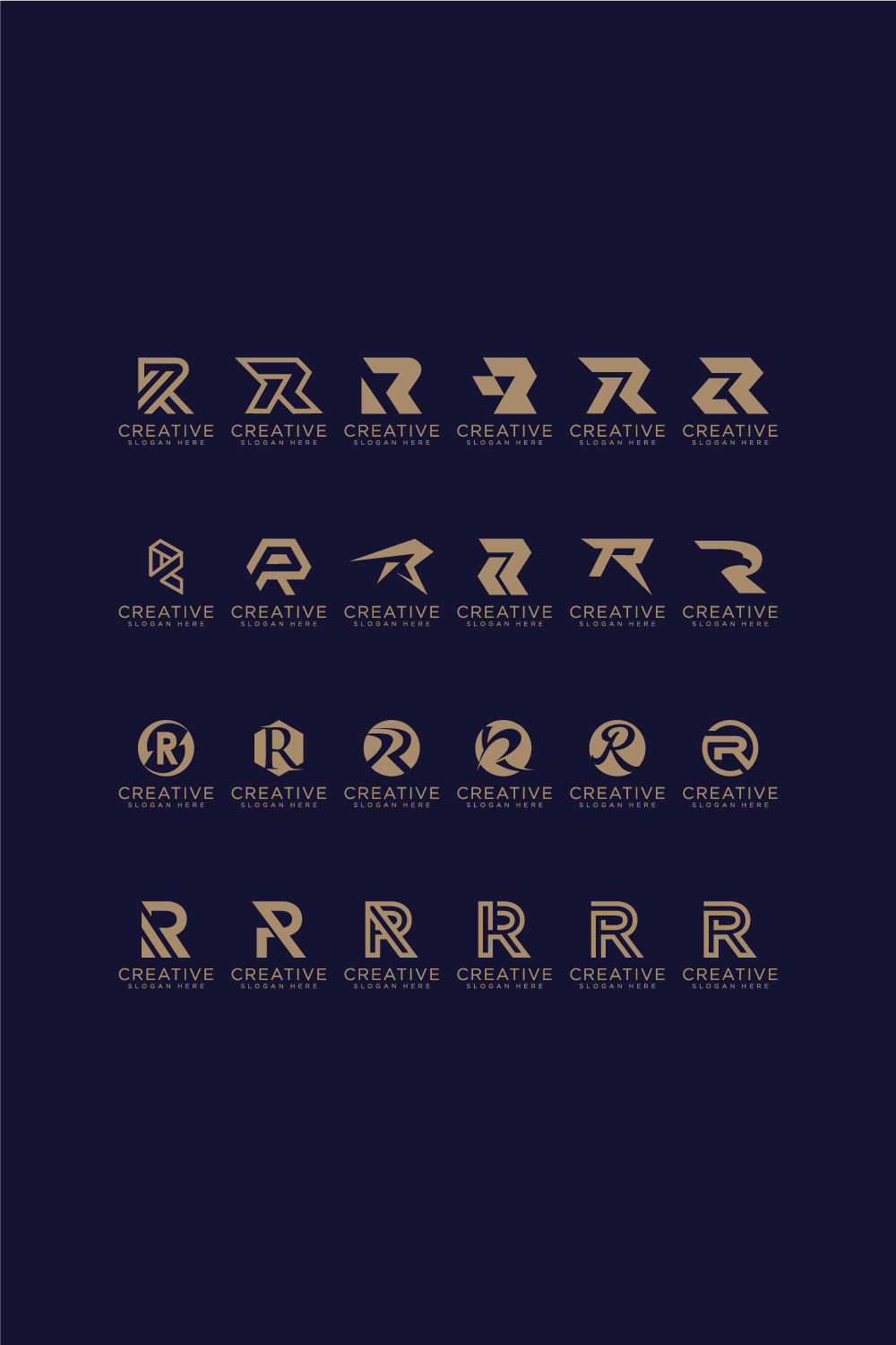set of letter r logo vector design pinterest preview image.