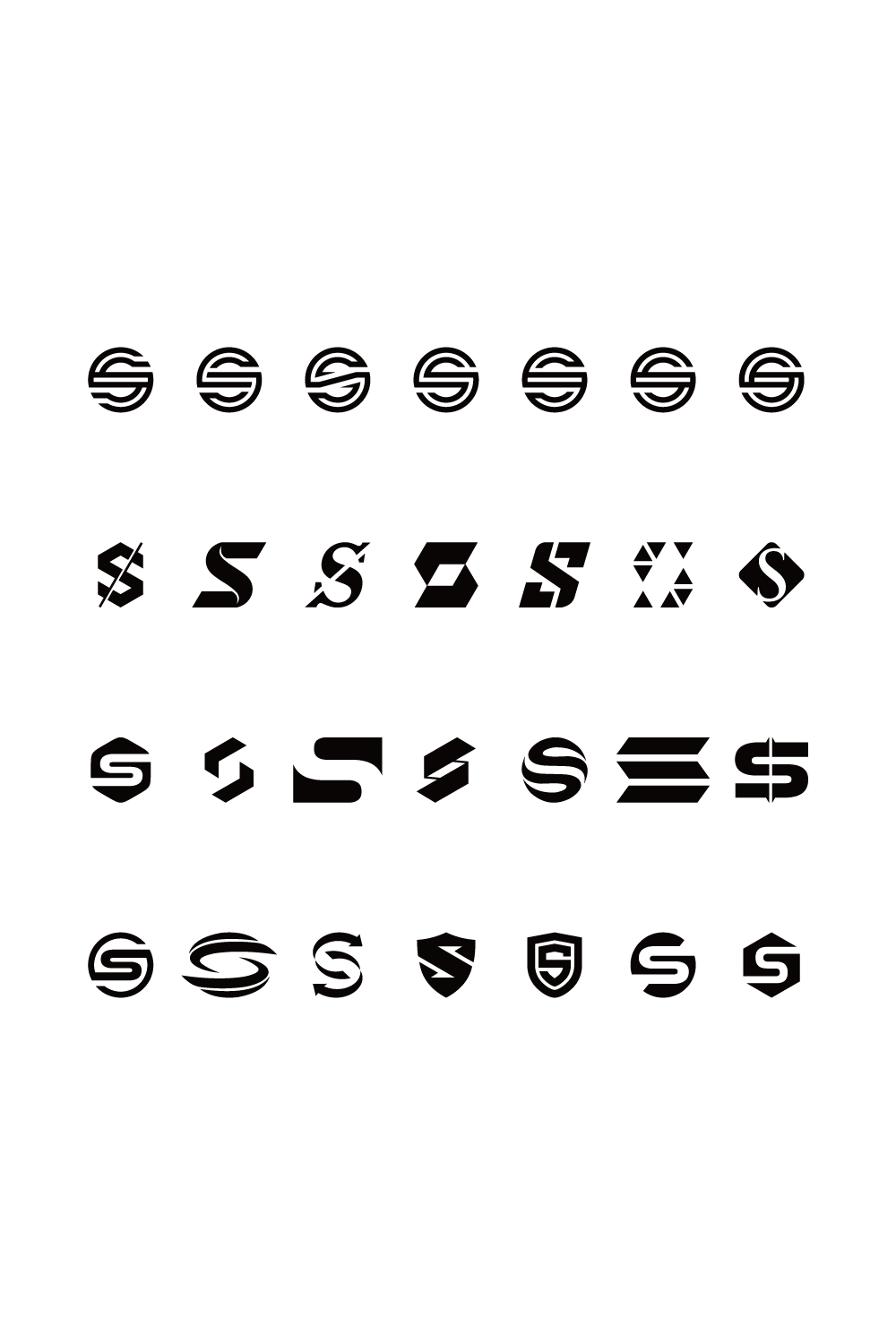 set of letter s logo vector design pinterest preview image.