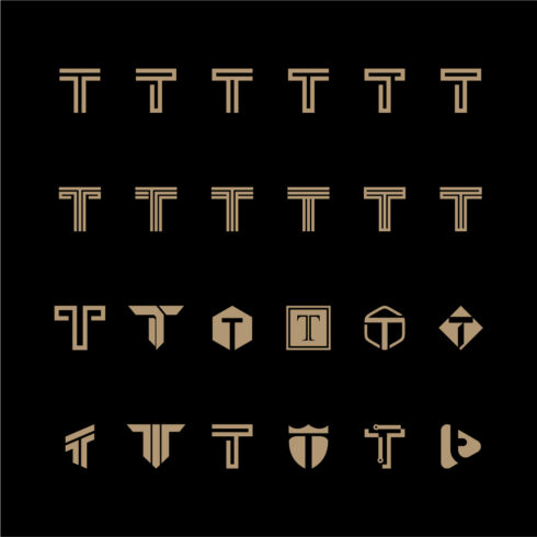 set of letter t logo vector design cover image.