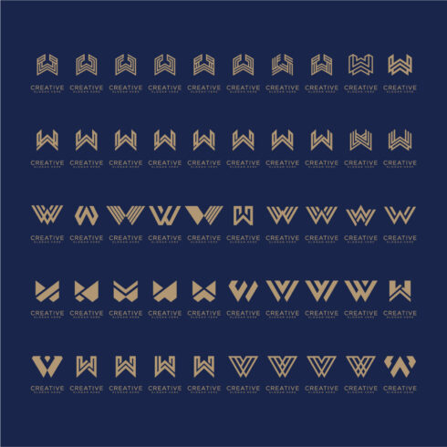 set of creative letter w logo vector design cover image.