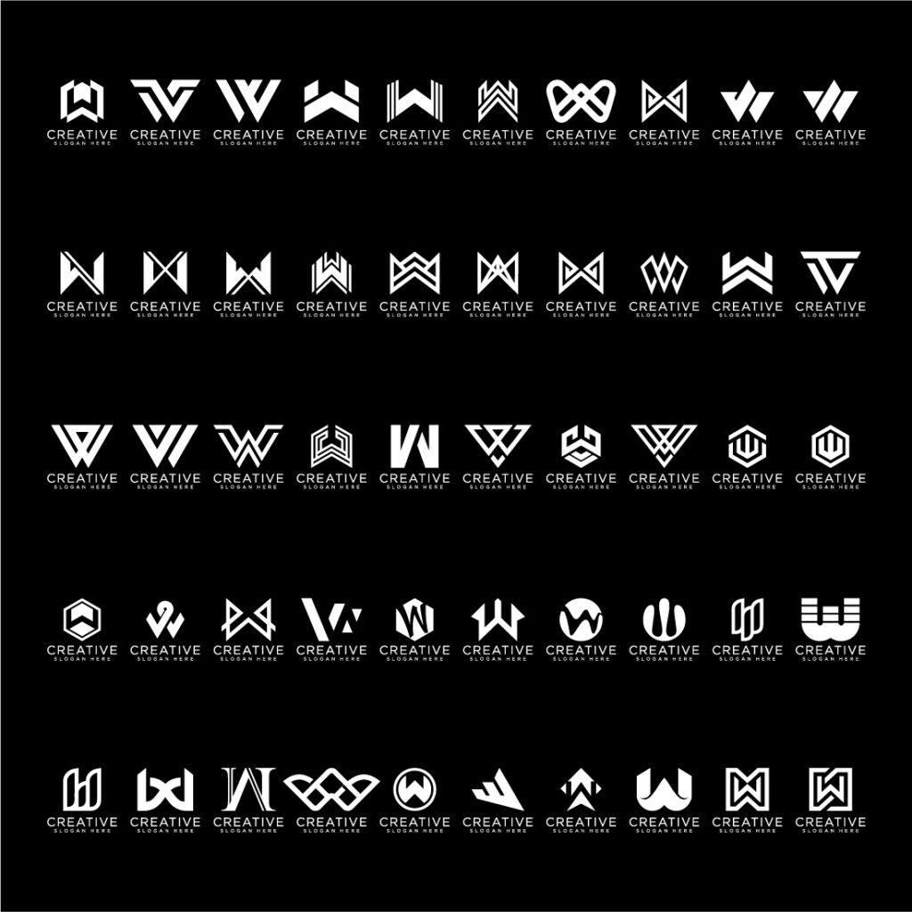 set of creative letter w logo vector design - MasterBundles
