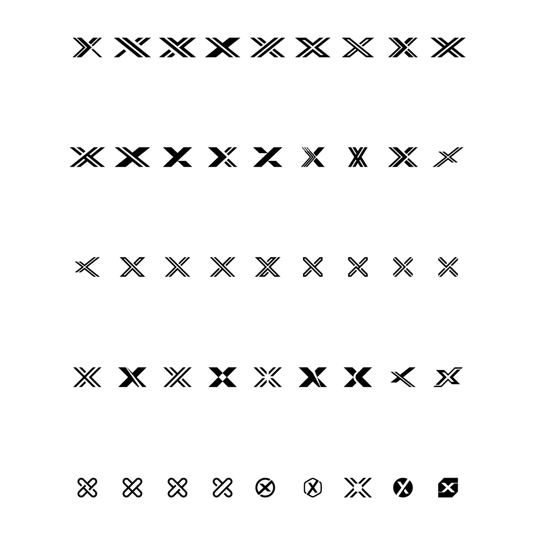 set of Letter X vector Logo Template Illustration Design cover image.