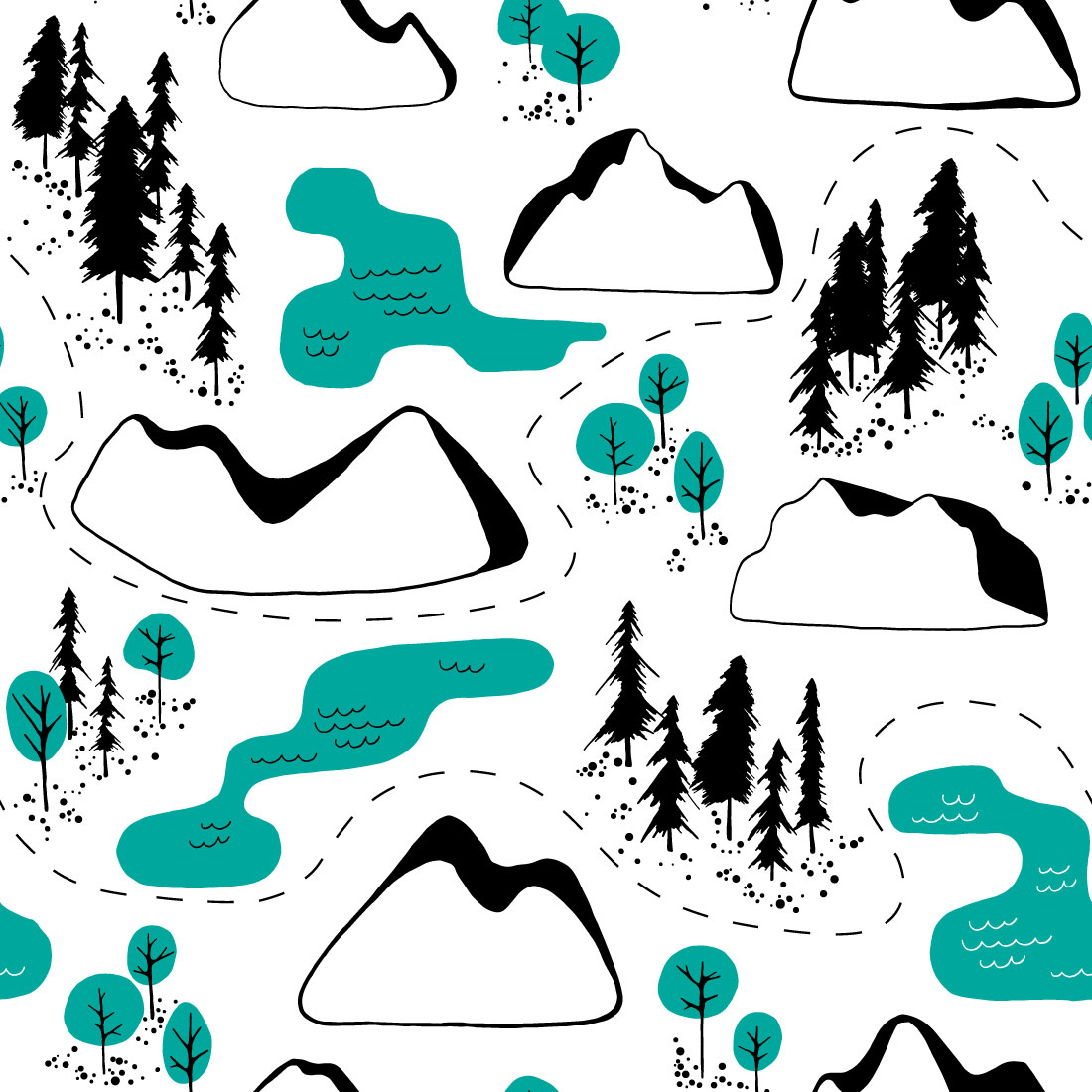 Outdoor Map Seamless Patterns cover image.