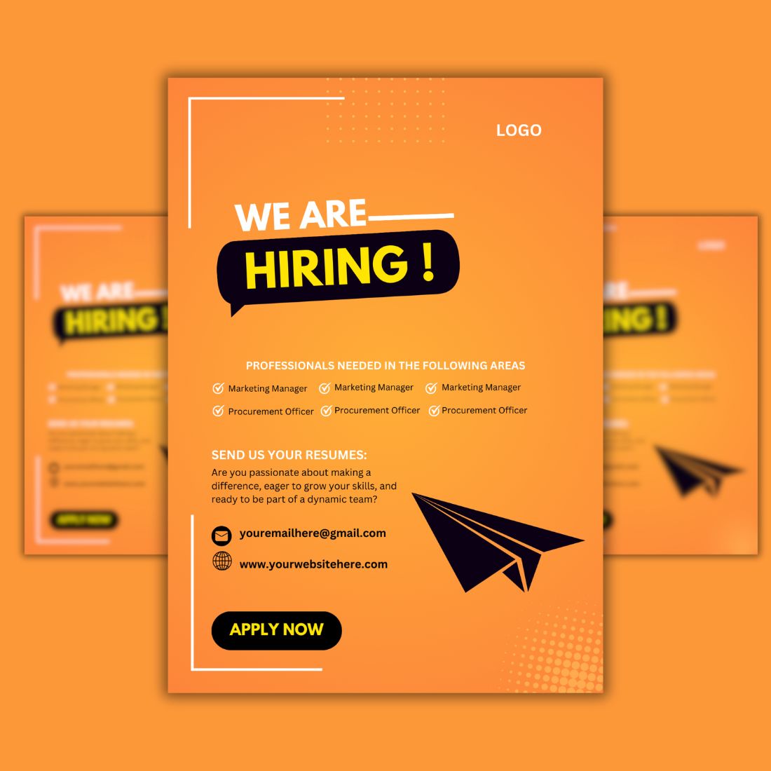 Hiring Canva Flyer Design Template cover image.