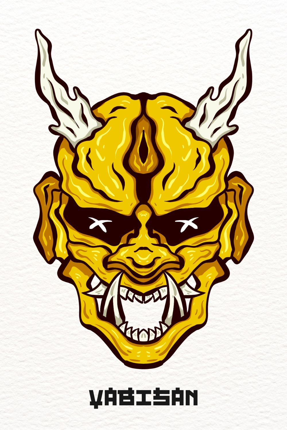 Oni Hannya Mask art 3 - Full Details pinterest preview image.