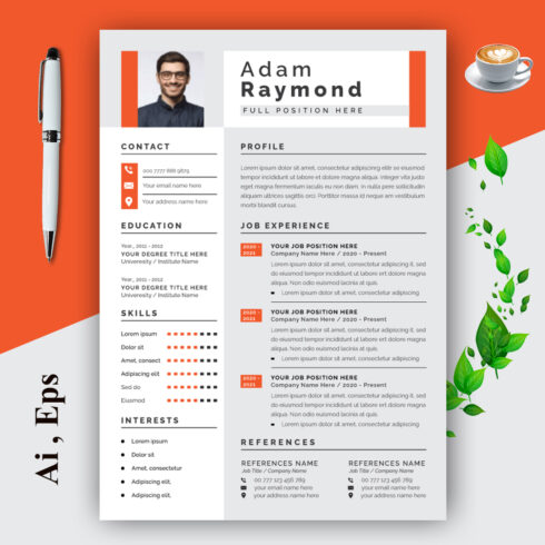Creative Resume Template Layout cover image.