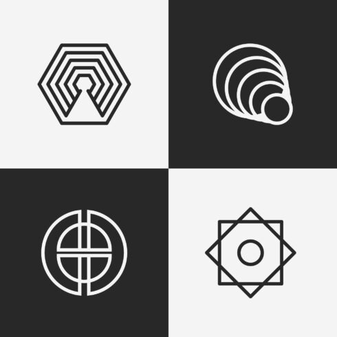 Vector lineal logo collection abstract design cover image.