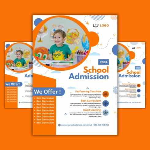1 A4 Flyer Canva School Admission Design Template Bundle – $4 cover image.