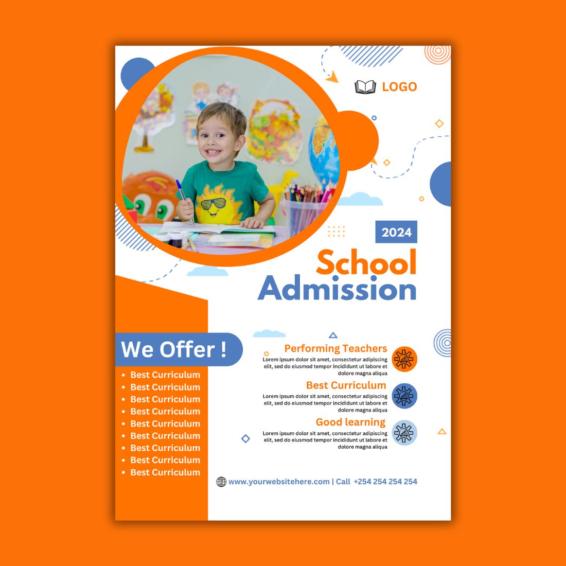 1 A4 Flyer Canva School Admission Design Template Bundle – $4 preview image.