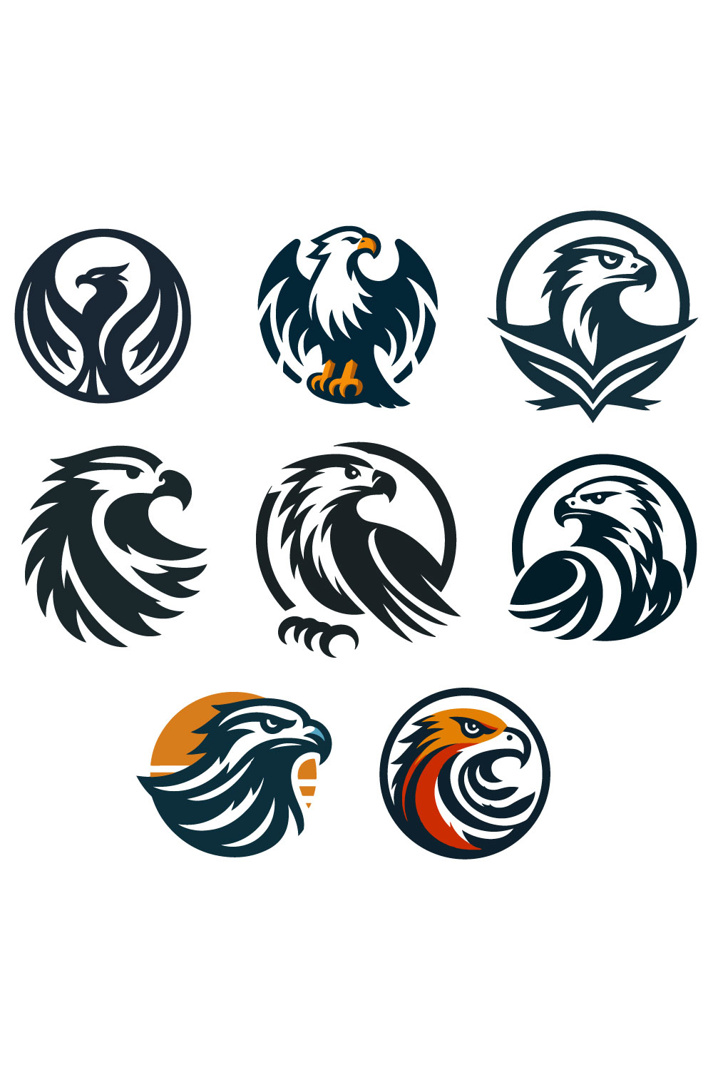 8 Hawk Vector Logos Illustration pinterest preview image.