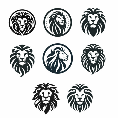 8 Lion Logos Vector Illustration cover image.