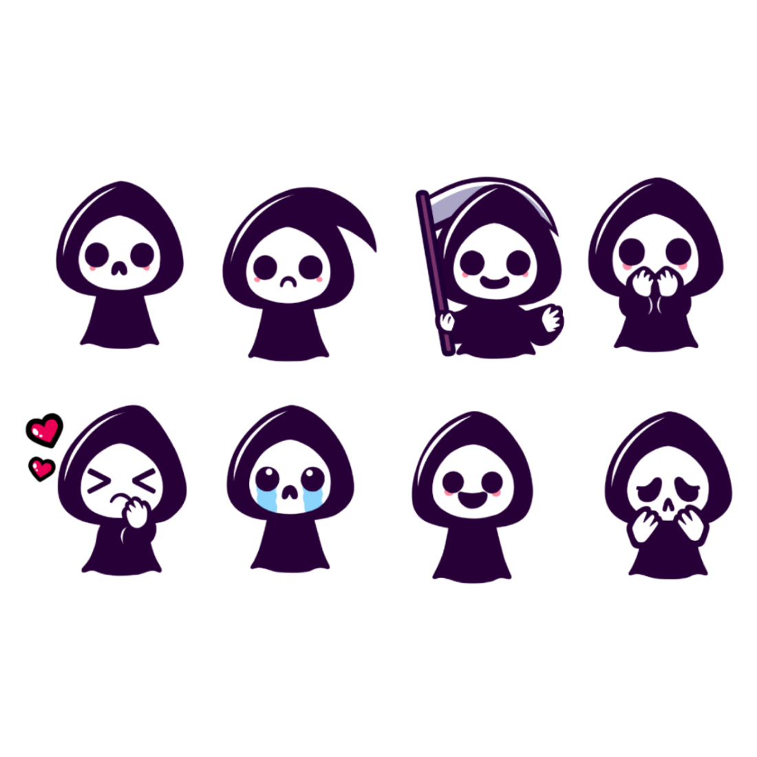 Sticker pack with cute death preview image.