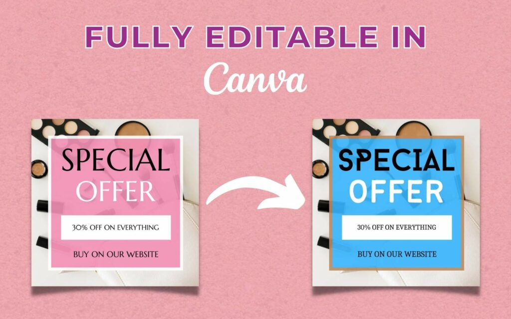 50 Premium Makeup Artist Canva Templates For Social Media - MasterBundles