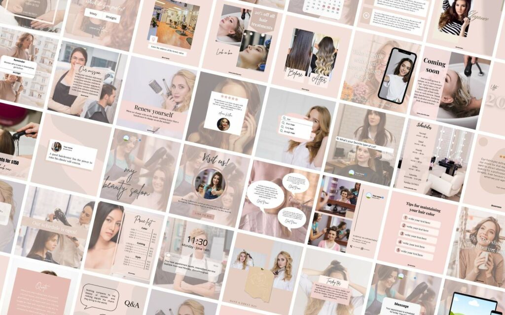 50 Premium Hairdresser Canva Templates For Social Media - MasterBundles