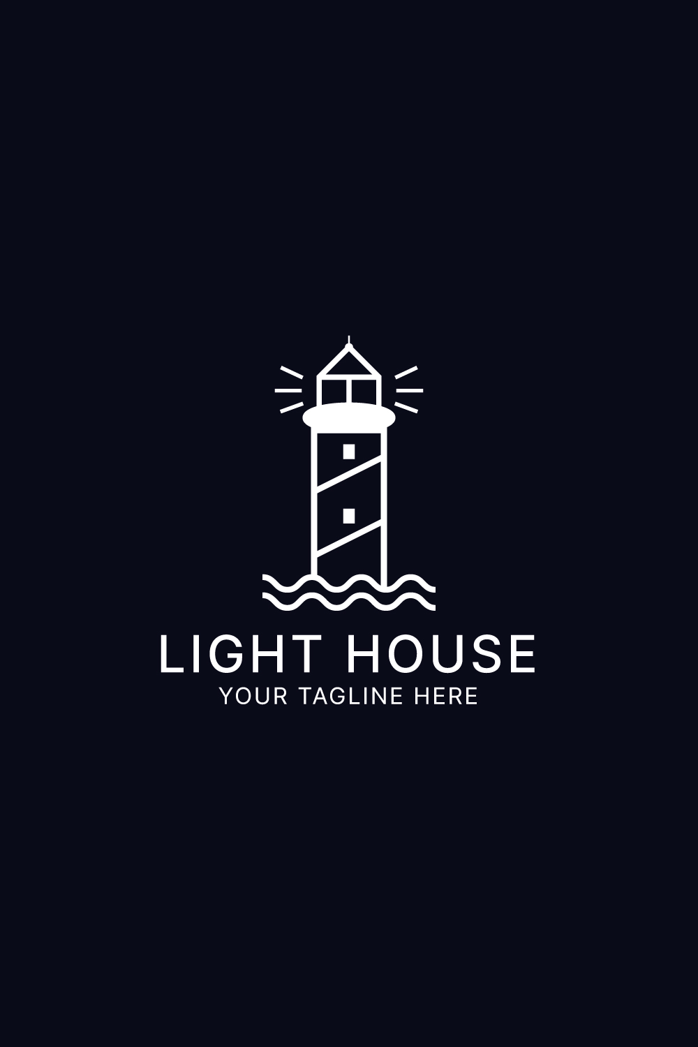Lighthouse Real State Logo Design for Business Vector pinterest preview image.