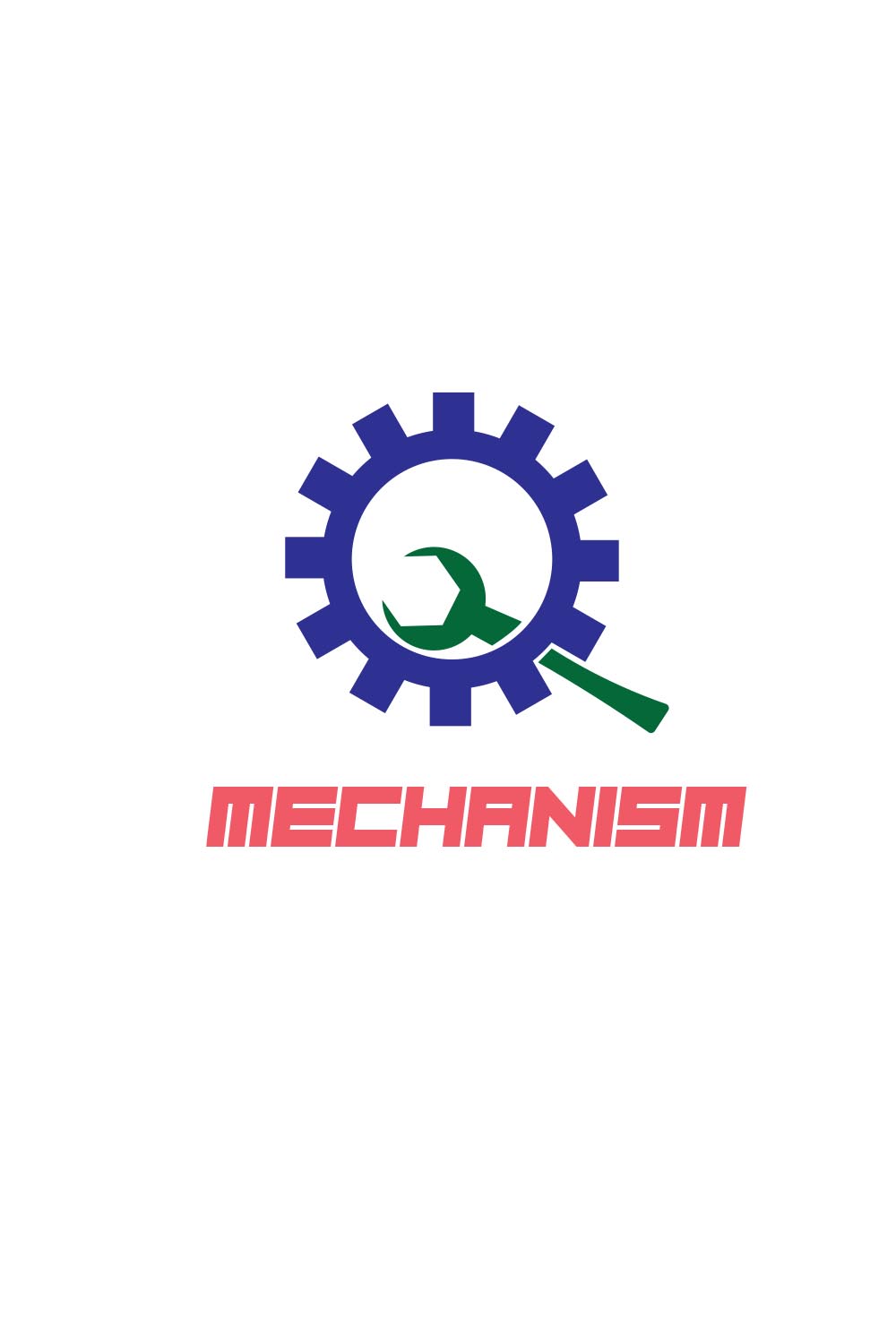 This is an mechanical brand logo, fully editable file for your company pinterest preview image.