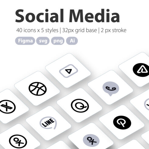 Social media icons pack cover image.