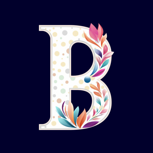 Floral alphabet B Logo for wedding invitations, greeting card, birthday, logo, poster other ideas cover image.