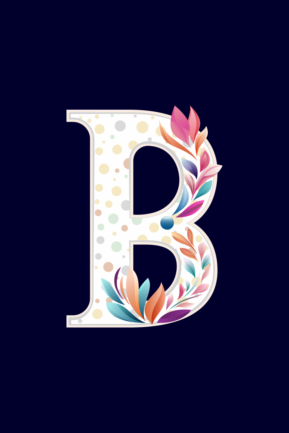 Floral alphabet B Logo for wedding invitations, greeting card, birthday, logo, poster other ideas pinterest preview image.