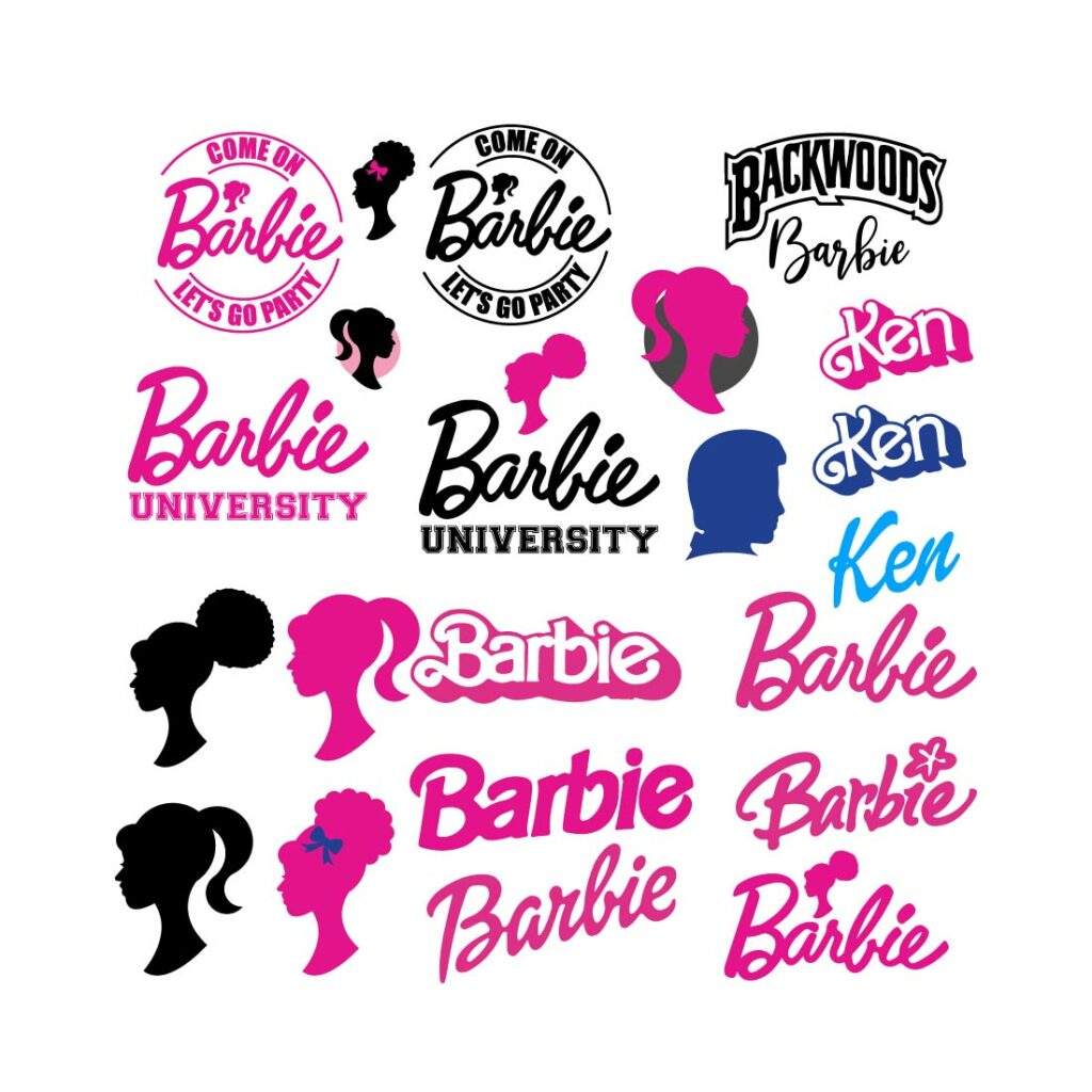 Barbie logo vector svg bundle, Barbie pink logo ,Barbie silhouette ...