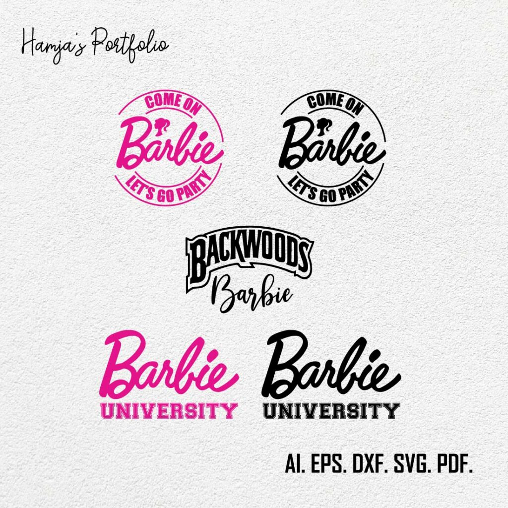 Barbie logo vector svg bundle, Barbie pink logo ,Barbie silhouette ...