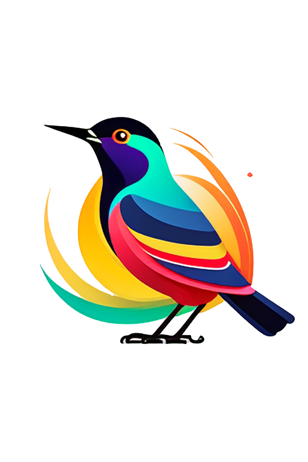 Bird logo design vector illustration  Beautiful multi colored bird pinterest preview image.