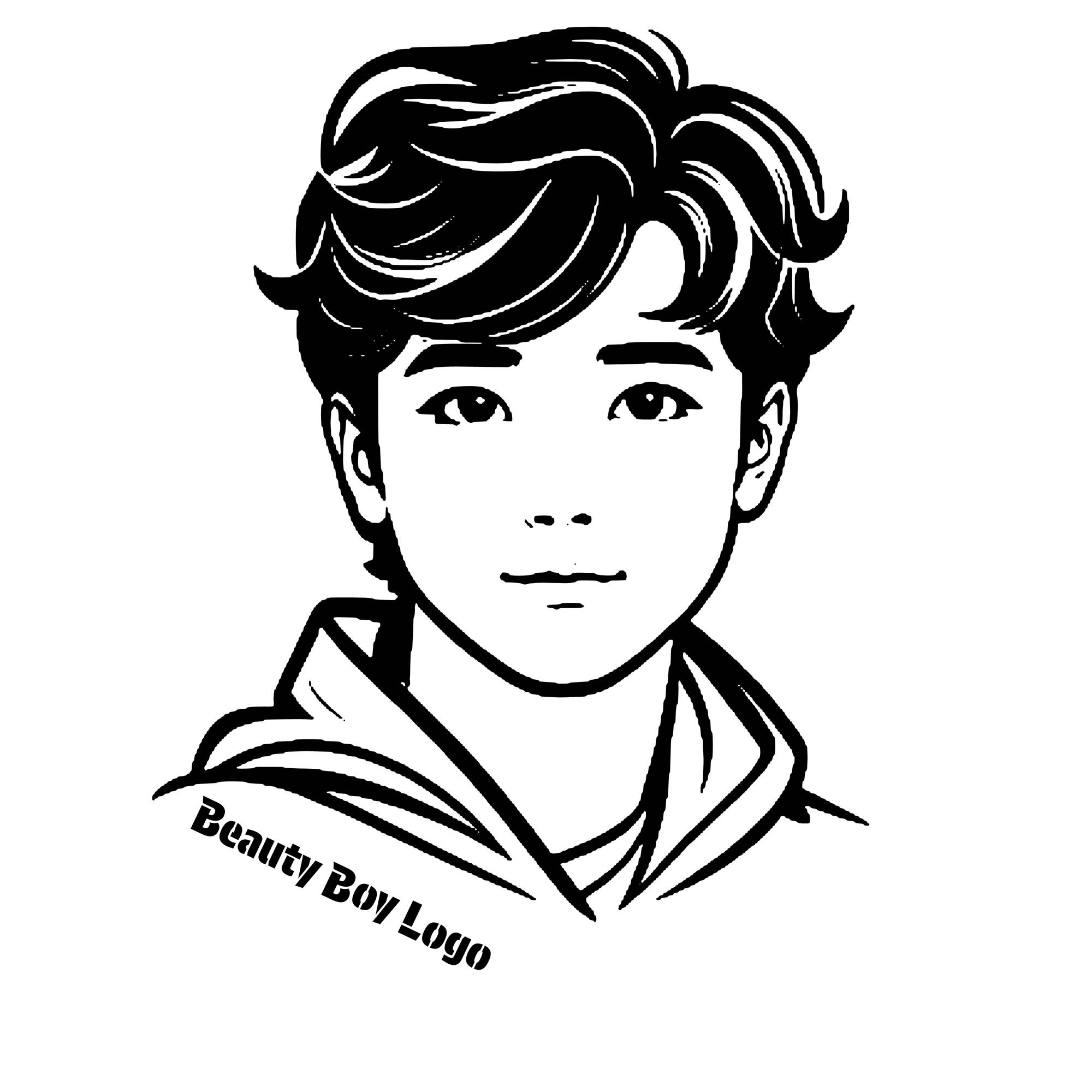 line art illustration  beauty boy line artwork vector  line art vector preview image.