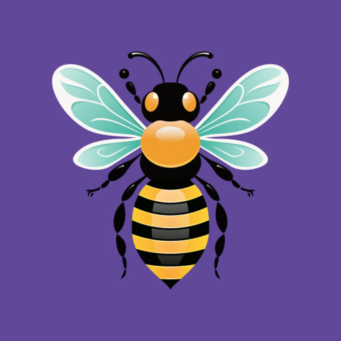 Honey bee illustration Bee logo design vector template cover image.