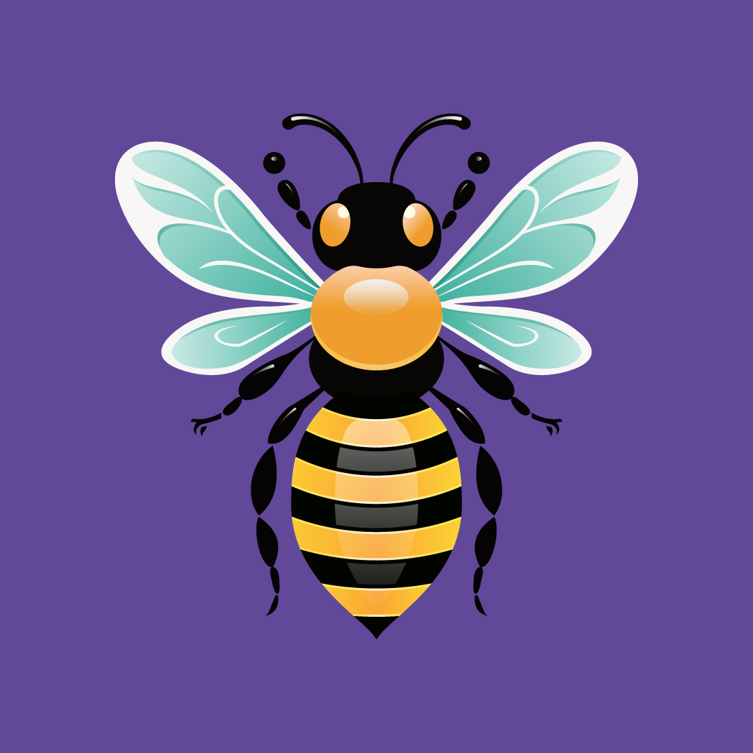 Honey bee illustration Bee logo design vector template cover image.