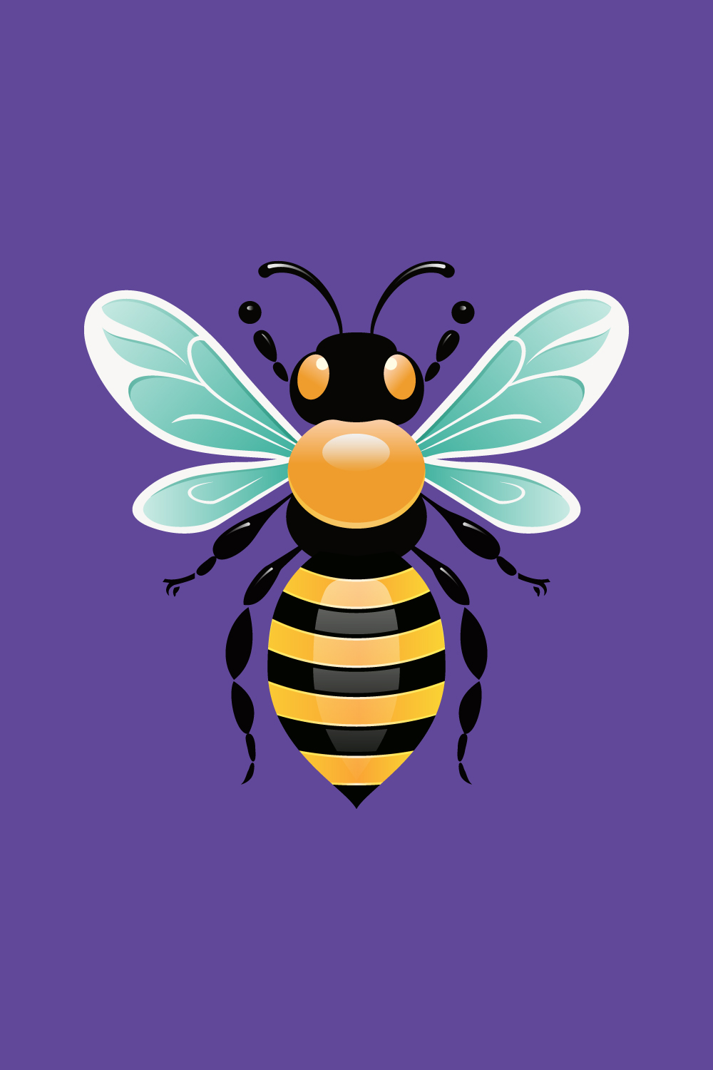 Honey bee illustration Bee logo design vector template pinterest preview image.