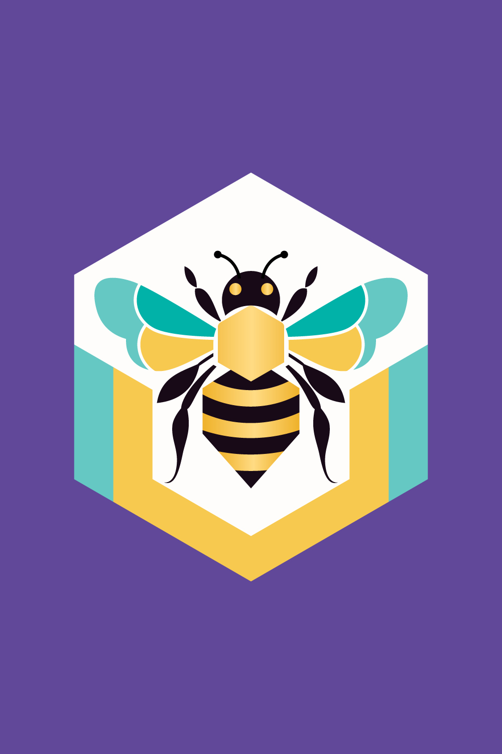 Honey bee illustration Bee logo design vector template pinterest preview image.