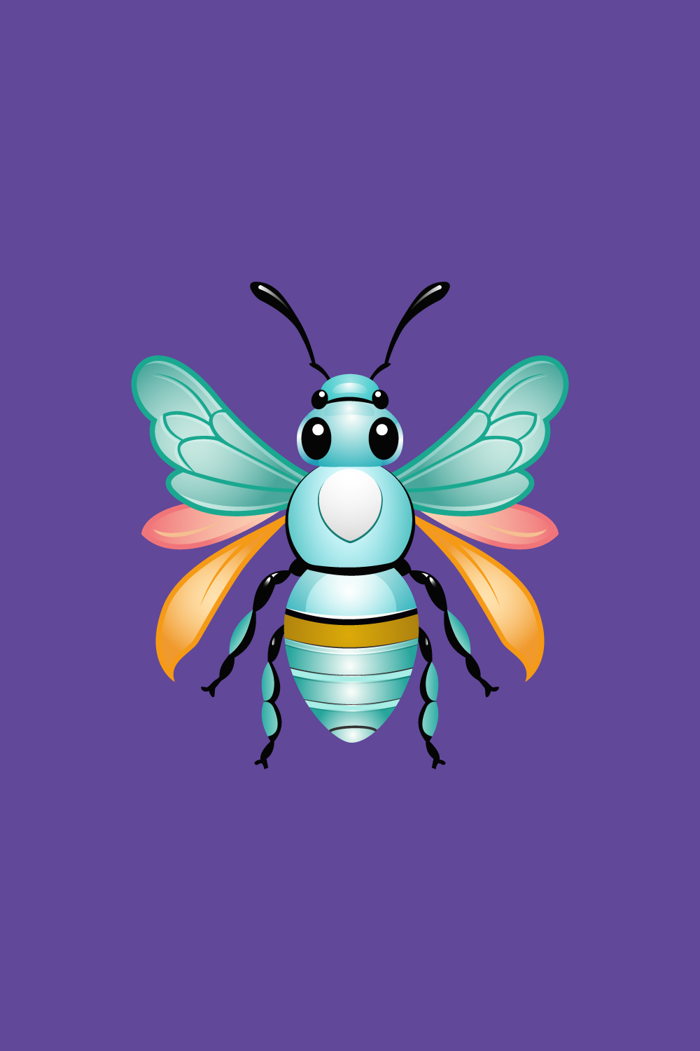 Honey bee illustration Bee logo design vector template pinterest preview image.