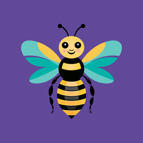 Honey bee illustration Bee logo design vector template cover image.