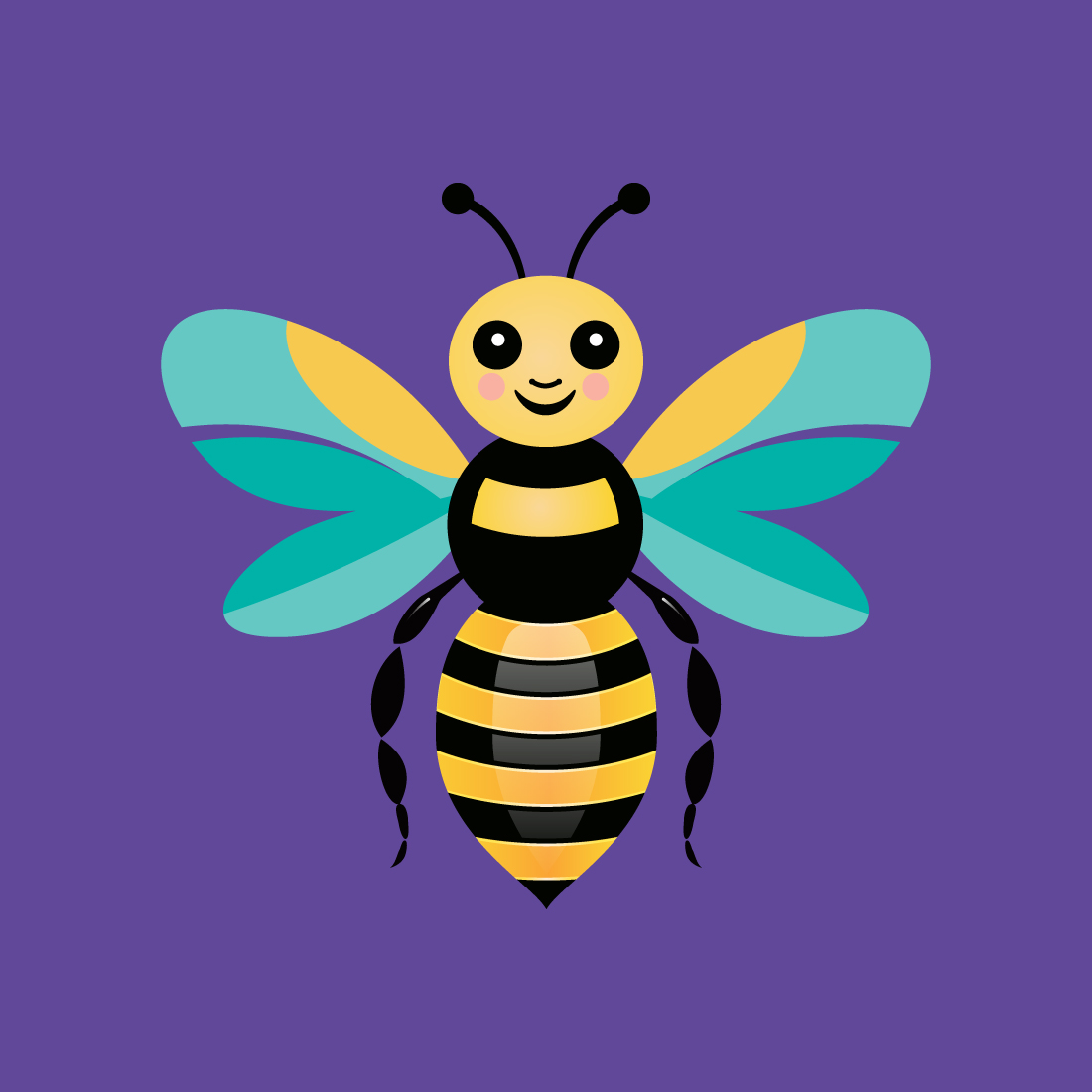 Honey bee illustration Bee logo design vector template cover image.