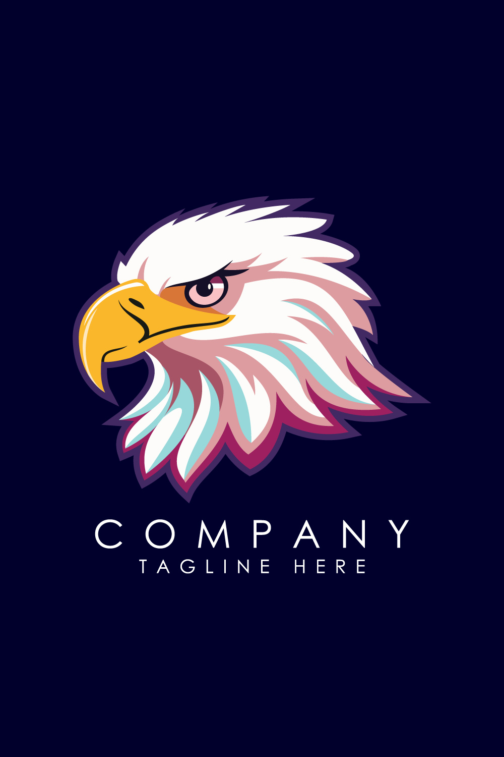 Eagle head logo vector illustration Mascot head of an Eagle pinterest preview image.