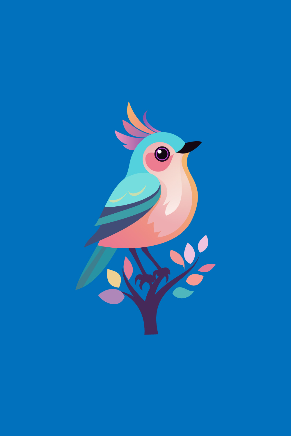 Beautiful multi colored bird Bird logo design vector illustration pinterest preview image.