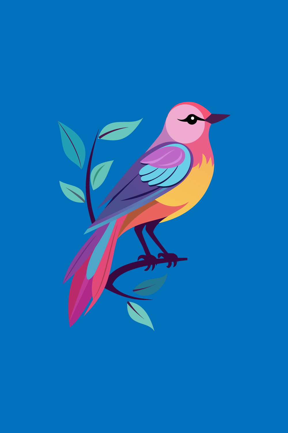 Beautiful multi colored bird Bird logo design vector illustration pinterest preview image.