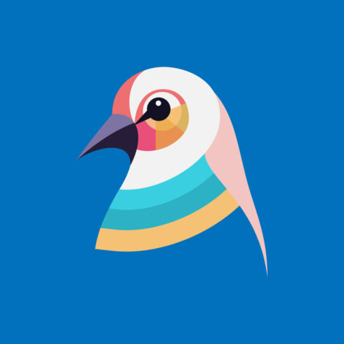 Beautiful multi colored bird Bird logo design vector illustration cover image.