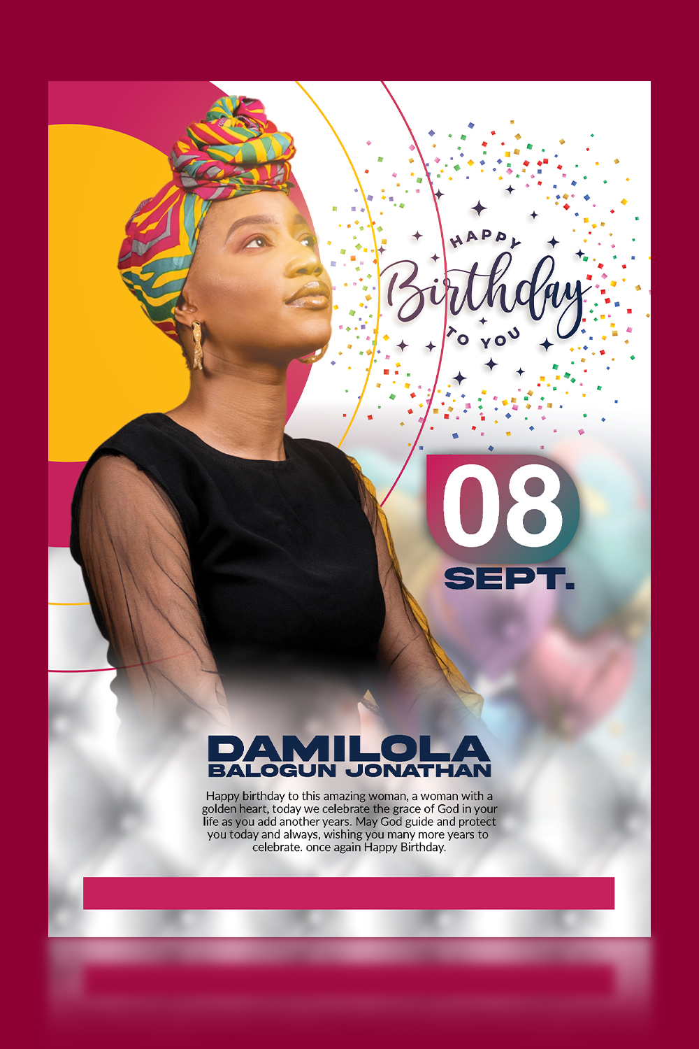 BIRTHDAY FLYER TEMPLATE DESIGN (FREE) pinterest preview image.