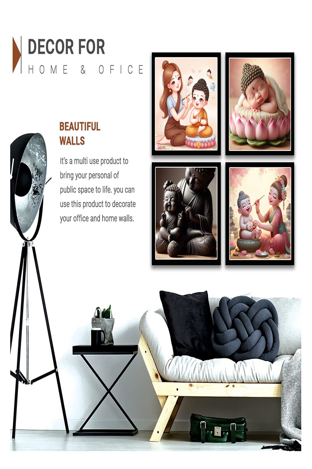 Buddha - Wall Art Photo Gallery Total = 04 pinterest preview image.