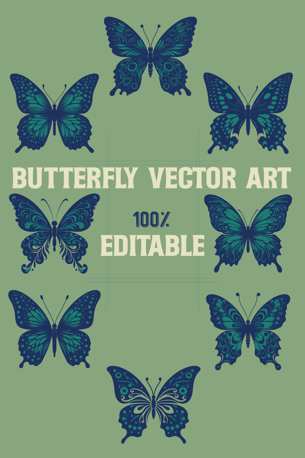 Butterfly vector artwork pinterest preview image.