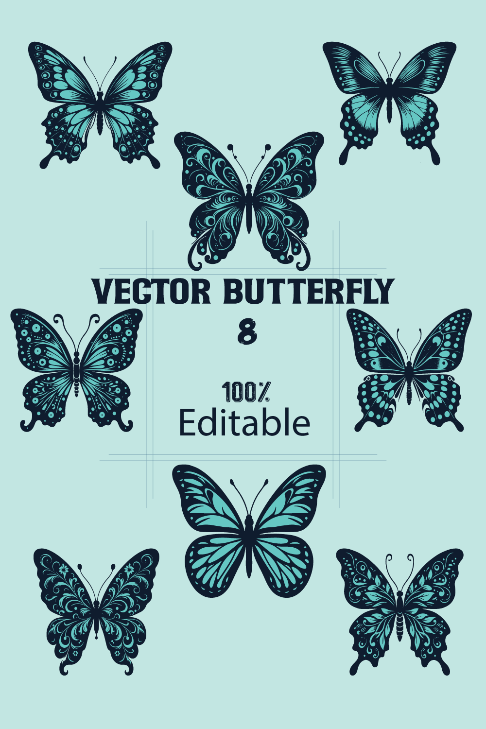 Butterfly vector artwork pinterest preview image.